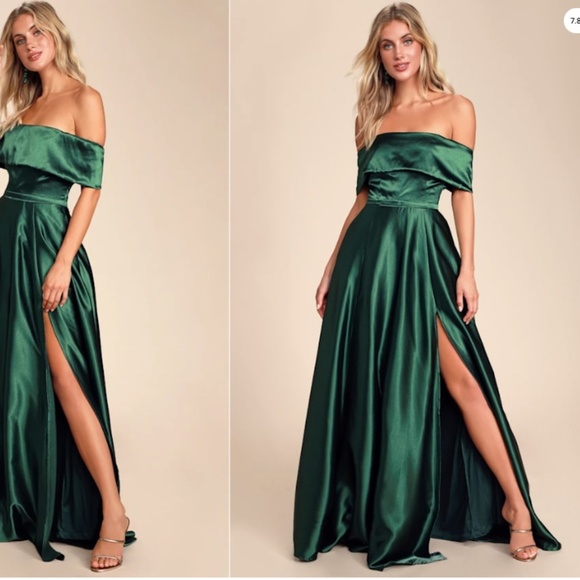LULUS Sexy Prom Wedding Special Event Emerald Elegant Classy Holidays Gown - Picture 5 of 7